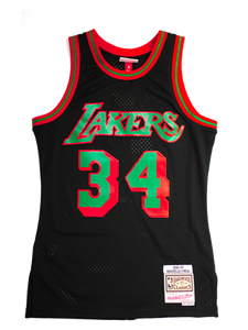 Los Angeles Lakers Shaquille Oneal Christmas Swingman Jersey  Black