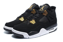 Load image into Gallery viewer, Nike Air Jordan 4 Retro Black White Gold Basketball Men