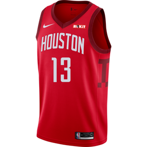 James Harden Men's Houston Rockets Earned Edition Swingman Jersey  Red
