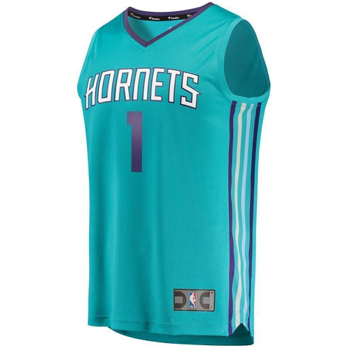 Men's Fanatics Branded Malik Monk Teal Charlotte Hornets Fast Break Replica Jersey  Icon Edition  Aqua