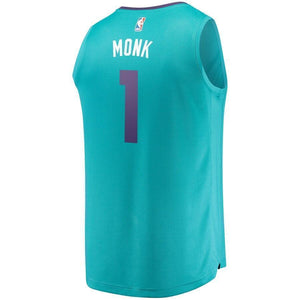 Men's Fanatics Branded Malik Monk Teal Charlotte Hornets Fast Break Replica Jersey  Icon Edition  Aqua