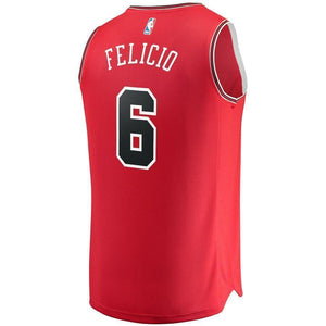 Men's Fanatics Branded Cristiano Felicio Red Chicago Bulls Fast Break Road Replica Player Jersey  Icon Edition  Red
