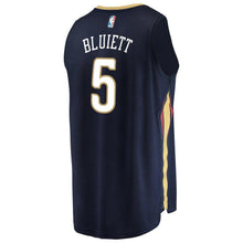 Load image into Gallery viewer, Men&#39;s Fanatics Branded Trevon Bluiett Navy New Orleans Pelicans Fast Break Replica Jersey – Icon Edition Navy