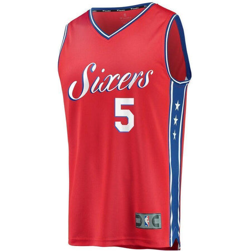 Men's Fanatics Branded Amir Johnson Red Philadelphia 7ers Fast Break Replica Player Jersey  Statement Edition  Red
