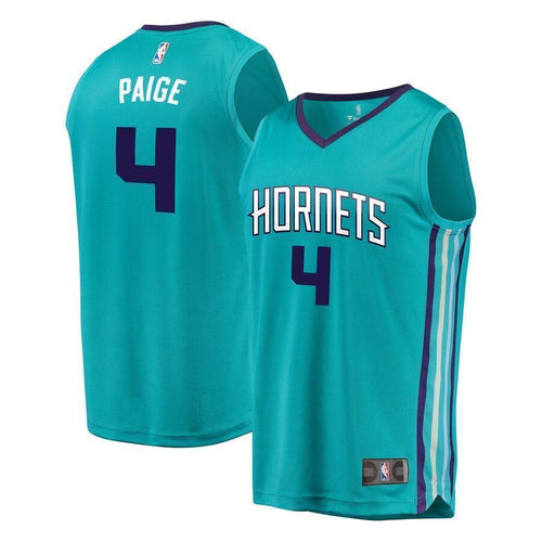 Men's Fanatics Branded Marcus Paige Teal Charlotte Hornets Fast Break Replica Player Jersey  Icon Edition  Aqua