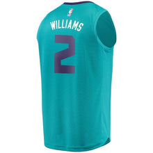 Load image into Gallery viewer, Youth Fanatics Branded Marvin Williams Teal Charlotte Hornets Fast Break Player Jersey  Icon Edition  Aqua